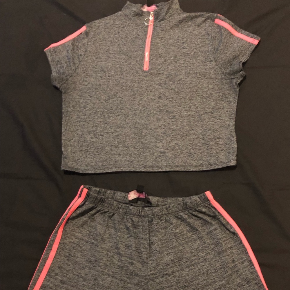 Two piece spandex cotton material  short set